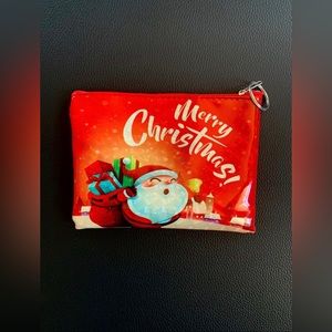 Leather Christmas Zipper Pouch